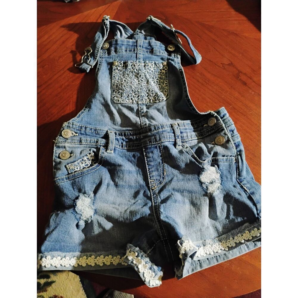 (1041) Jordache denim overalls kids - size: 7/8